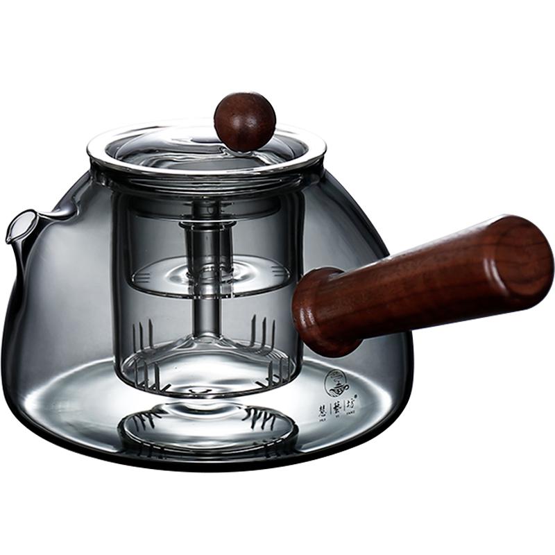 急须侧把玻璃壶大容量蒸煮两用泡茶壶耐高温电陶炉煮茶壶家用茶具
