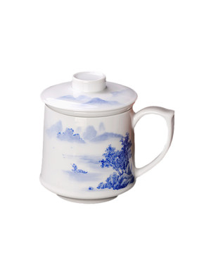 景德镇青花瓷茶杯大师手绘来图定制办公杯个人专属礼品陶瓷茶水杯
