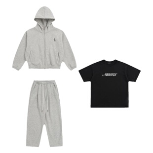 ROCKYROAD童装连帽拉链灰色开衫卫衣外套T恤卫裤套装男女童街舞服