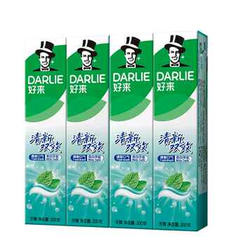DARLIE好来(原黑人)牙膏清新双效200g*4支套装大容量清新口气实付12.9元到手包邮 DARLIE好来(原黑人)牙膏清新双效200g*4支套装大容量清新口气实付12.9元到手包邮