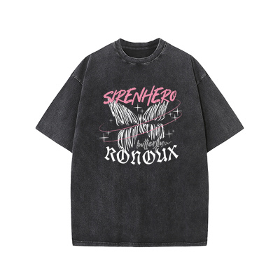 美式复古重磅水洗做旧短袖t恤男女夏季潮牌嘻哈高街oversize半袖