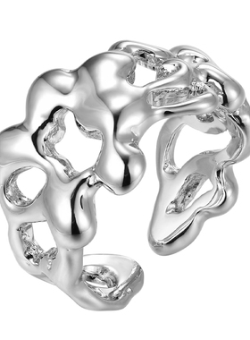 tmajor释欲系列抽象镂空金属戒指