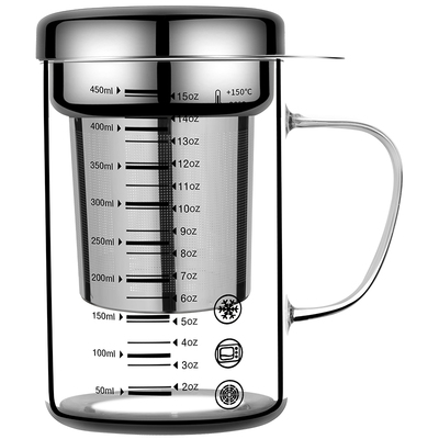 带滤网泡茶杯高硼硅玻璃茶水分离