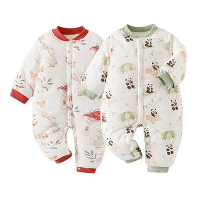 婧麒婴儿连体衣保暖秋冬装