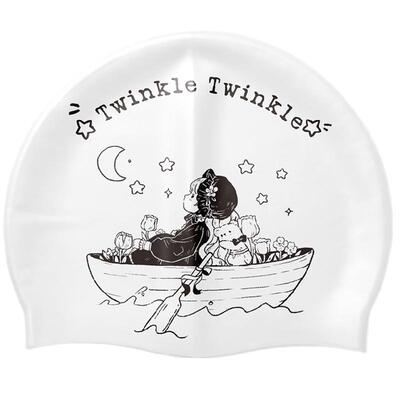 BreezeDew2025新款硅胶泳帽舒适不勒头长发月亮船可爱百搭泳帽