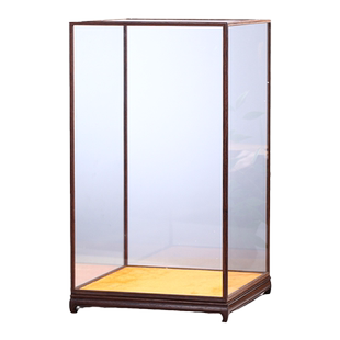 专业定制红木玻璃罩  佛像奇石防尘罩 手办展示盒 新中式实木宝笼