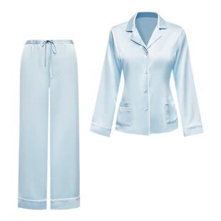 LP高级感丝绸19姆米重磅真丝睡衣女套装春秋款桑蚕丝家居服两件套