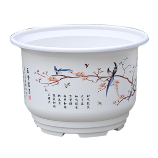 仿陶瓷花盆家用加厚耐用大号透气青山阳台花卉绿植盆栽轻奢树脂盆