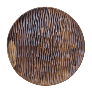 印尼柚木茶盘托盘圆形果碟水果盘整木原木手工雕刻日式木质点心盘