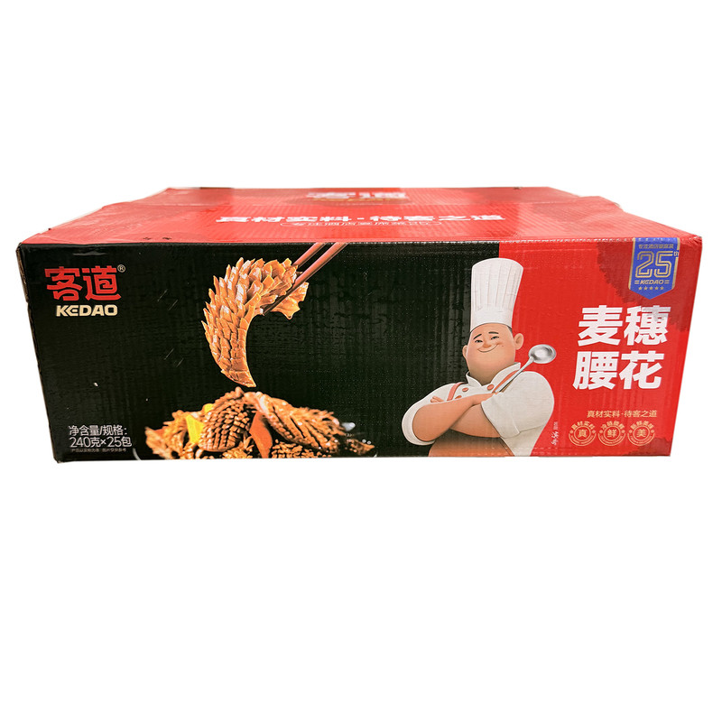客道麦穗腰花爆炒猪腰子爽口腰花冷冻半成品商用食材240g*25包/箱