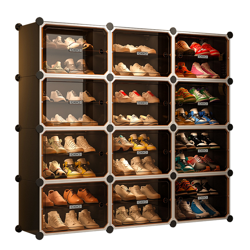 鞋柜家用门口2025新款爆款一体靠墙收纳神器盒入户多层透明鞋架子