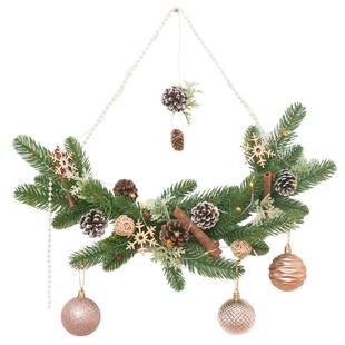 阿楹  高级感圣诞氛围装饰墙面松枝挂件吊灯户外门口橱窗场景布置