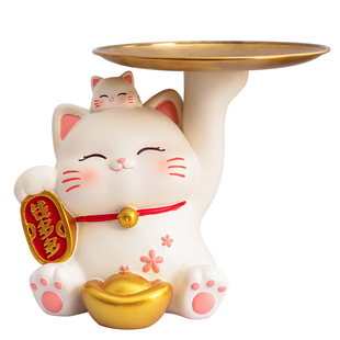 创意钥匙收纳入户玄关摆件装饰门口入门招财猫乔迁新家居礼品礼物