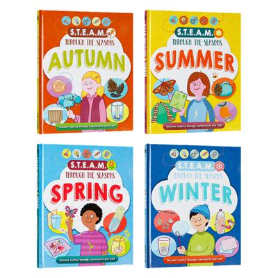 英文原版STEAM Through the Seasons穿越四季4册套装Spring/Summer/Autumn中小学生英语课外阅读读物 少儿科普百科图鉴书