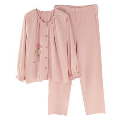 富朵月子服纯棉针织吸汗夏薄款产后产前孕妇哺乳睡衣春秋季家居服