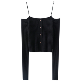 美~赚足回头率！100%纯山羊绒开衫女纯羊绒吊带毛衣针织开衫上衣