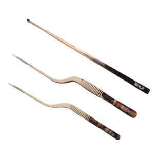 天艺牌专业采耳掏耳工具-直柄镊子弯柄枪状不锈钢耳鼻喉镊子