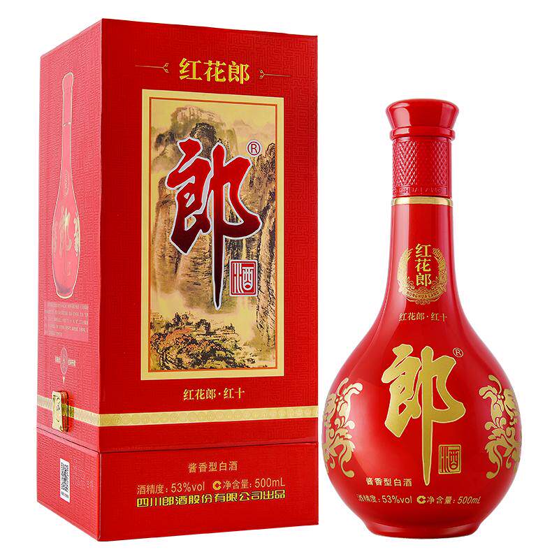 郎 红花郎红十第四代（五代）53度酱香型白酒500ml*1瓶礼送佳选