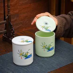 防干神器桌面书法摆件书 陶瓷免洗笔架简易挂笔刷创意保湿 新疆 包邮