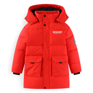 雪中飞正品童装新款女童中长款户外外套中大童男童加厚儿童羽绒服