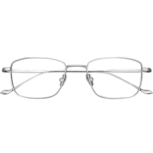 乐申日系极简超轻纯钛近视眼镜框男款小方框银色可配度数复丝镜架