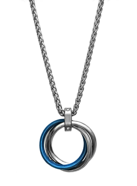 钛钢三环戒指项链不过敏不掉色