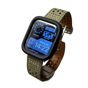 适用s10苹果手表ultra2透气apple真皮磁吸扣se3表带s8/s9壳iwatch