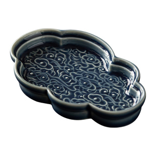 家用果盘陶瓷茶点盘中式复古糕点盘子结婚订婚甜品台点心摆盘