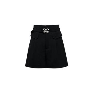 YES BY YESIR叶谦原创设计师秋女士超模百搭黑色高腰短裤