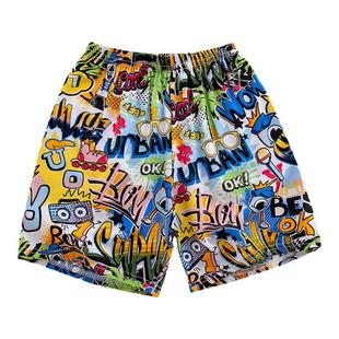 男童短裤夏季薄款儿童棉绸睡裤男孩绵绸居家裤子大童人造棉沙滩裤