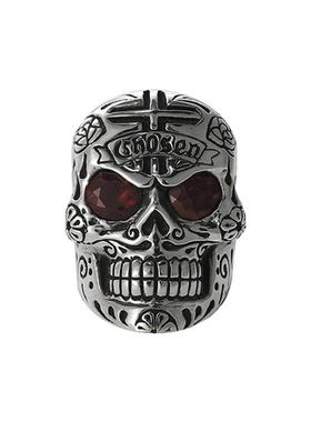 戒指骷髅KINGBABY石榴石