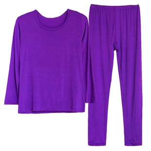 莫代尔秋衣秋裤套装女薄款打底内衣加肥大码线衣线裤弹力修身长袖