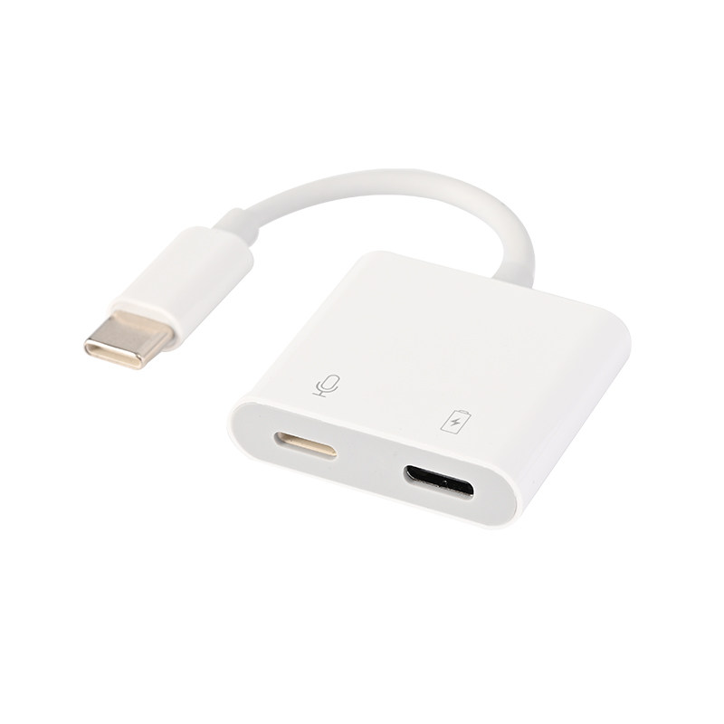 适用iPhone15 16手机充电转换器二合一苹果耳机lightning转TypeC