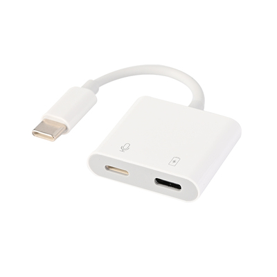 适用iPhone15 16手机充电转换器二合一苹果耳机lightning转TypeC