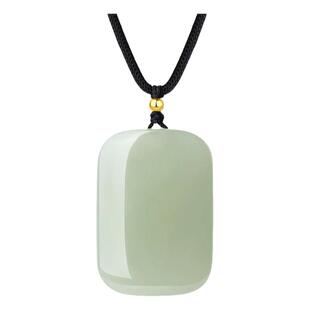 周大生黄金和田玉吊坠男女平安无事牌项链情侣挂坠送女友新年礼物