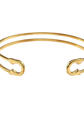 欧美轻奢双环针头18k镀金手镯