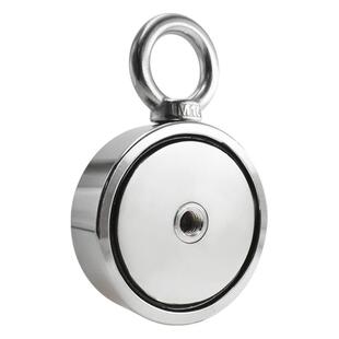 大号强力打捞磁铁高强力吸盘双面磁吸强磁钕磁铁双吊环吸铁石磁王