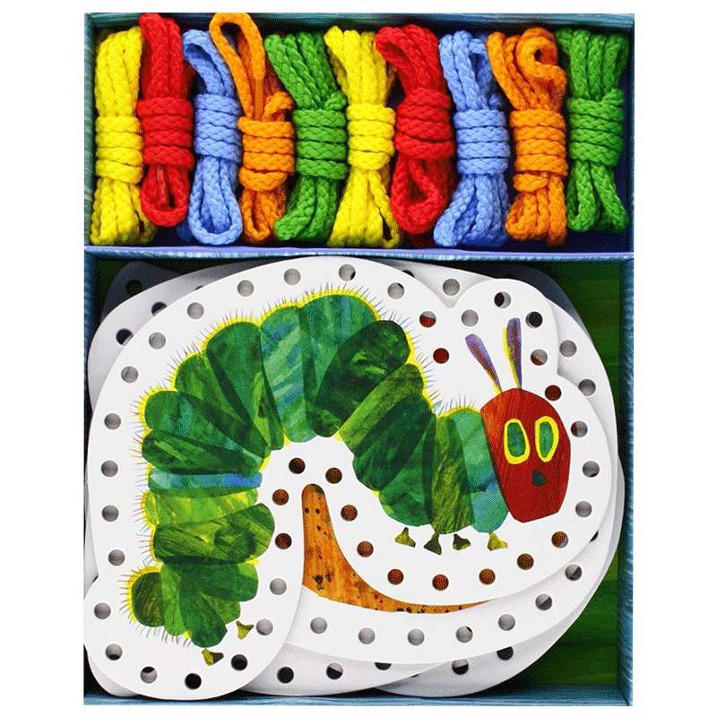 华研原版 艾瑞·卡尔好饿的毛毛虫 编织卡片 英文原版 The World of Eric Carle·Lacing Cards 英文版 进口英语书籍