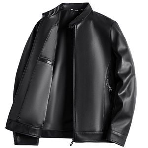 真皮皮衣男翻领可拆卸内胆羽绒皮夹克外套春秋款头层牛皮中年爸爸