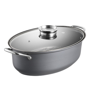 炊大皇蒸鱼锅家用大号椭圆蒸煮烤鱼锅架子不锈钢蒸锅海鲜锅燃气用