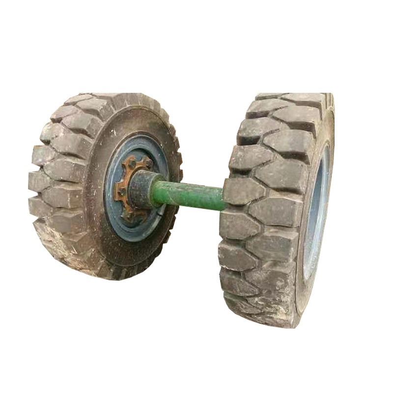 叉车轮胎含钢圈600-9配钢圈配轴头轴承配置长轴600-9叉车实心轮胎