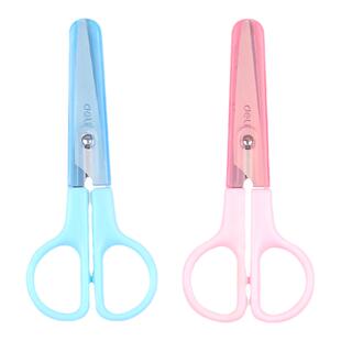 得力6021 得力学生儿童剪刀 圆头安全剪刀 不锈钢剪刀 文具用品