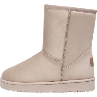 回力雪地靴女款冬季2025新款秋冬款棉鞋女冬加绒雪地棉女款中筒靴