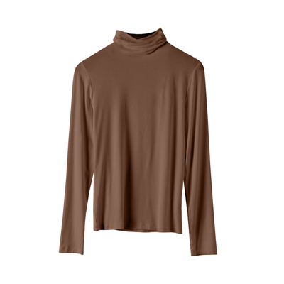 莫代尔高领打底衫女内搭秋冬2025新款加厚磨毛堆堆领长袖修身上衣