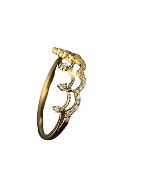 钻石皇冠双层镂空桂冠情侣戒指