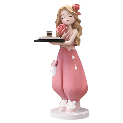 奶油风女孩大型落地客厅摆件