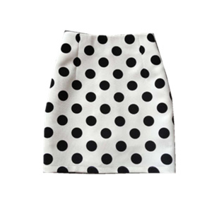 2025春夏新款半身裙黑白波点一步裙弹力高腰包臀裙时尚显瘦防走光