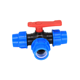 pe管三通阀开关球阀 果园滴灌喷灌设备 蔬菜大棚农业灌溉水管配件