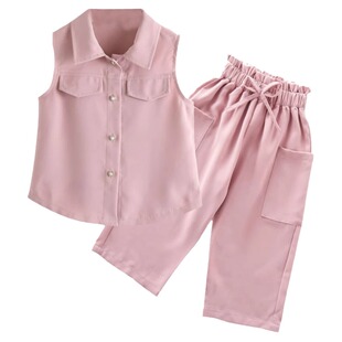 女童夏季公主套装2026年新款小女孩休闲洋气时髦两件套儿童装衣服