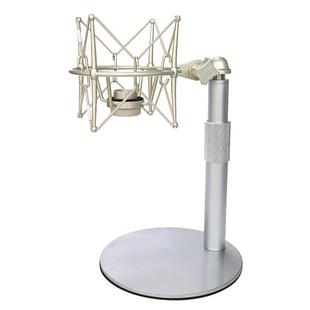 银色电容话筒支架u87103麦克风支架通用可升降万向加重桌面支架